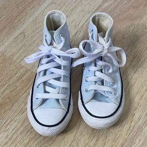 Classic Kids High-Top Canvas Sneakers in Light Blue